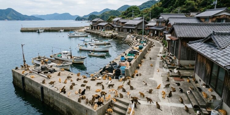 A ilha japonesa onde gatos são 6 vezes mais numerosos que humanos e a prefeitura paga moradores para cuidar deles
