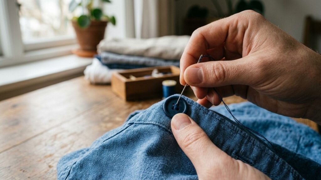 Por que algumas roupas novas vêm com botões extras dentro da embalagem