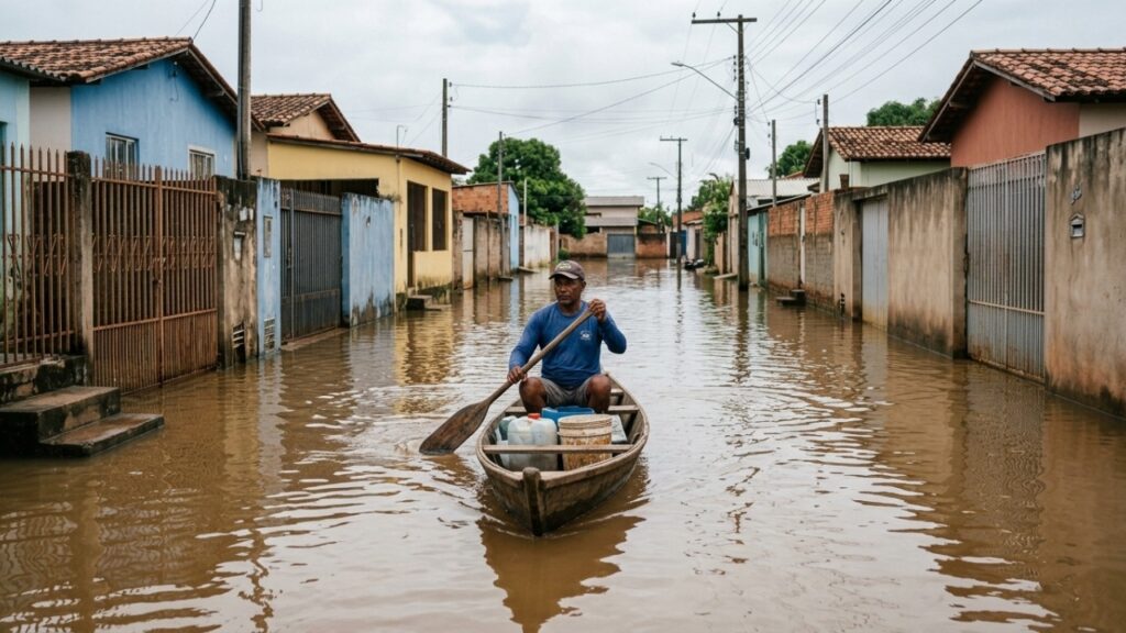 A cidade no Pará onde a enchente anual não é desastre mas calendário, as casas são projetadas com o primeiro andar descartável, o comércio sobe as prateleiras 1,5 metro toda vez que o rio avisa, e o pedreiro que constrói nessa lógica há 40 anos explica que a argamassa de baixo é propositalmente mais fraca para que a água quebre só o que precisa ser quebrado
