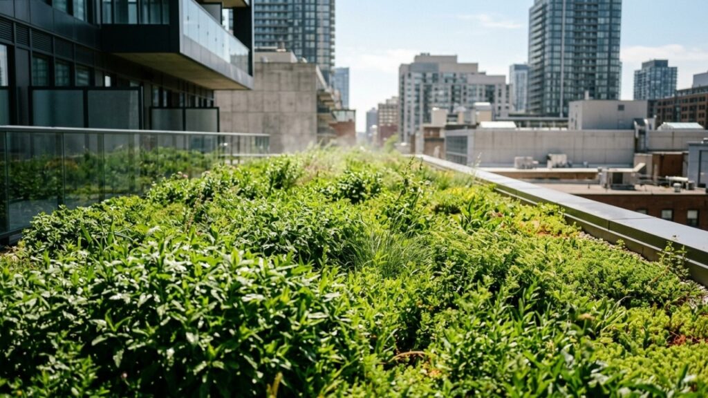 Teto com 14 mil plantas transforma cobertura em usina solar viva, reduz 28 °C de calor e aumenta geração de energia em dias extremos