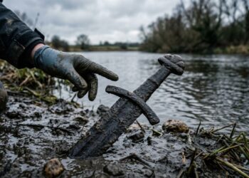 A espada viking encontrada em um rio europeu que conservou detalhes mesmo depois de mais de mil anos submersa