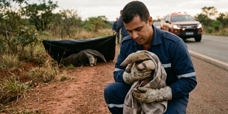 Filhote de tamanduá-mirim foi encontrado ao lado da mãe morta por atropelamento, passou meses em reabilitação e conseguiu voltar à natureza em Minas Gerais