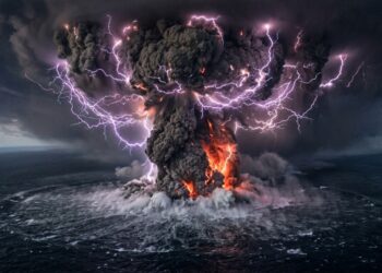A erupção vulcânica que produziu 2.600 relâmpagos por minuto e criou uma tempestade elétrica gigantesca