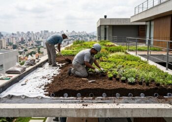 Quanto custa construir um telhado verde de 20 m² sobre a laje e quanto ele reduz da conta de ar-condicionado por mês
