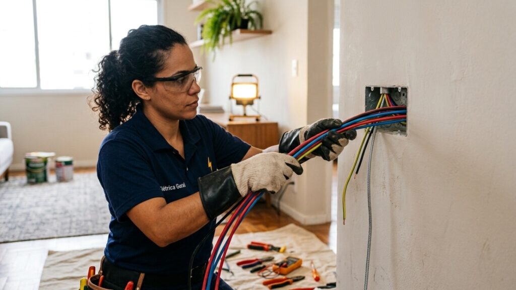 Quanto custa trocar toda a fiação elétrica de uma casa antiga de 3 quartos sem quebrar as paredes?