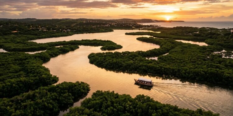 Praias cercadas por falésias dividem o mesmo município com uma lagoa de água salgada onde o pôr do sol virou atração turística, enquanto golfinhos, tartarugas e Mata Atlântica fazem parte dos passeios a poucos quilômetros do centro