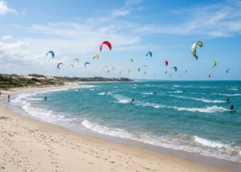 Os ventos quase constantes fizeram um pequeno município de praias tranquilas virar referência internacional para kitesurf e windsurf, e sua posição na “esquina” do continente ajuda a explicar por que tanta gente viaja até ali atrás do vento