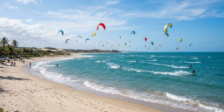 Os ventos quase constantes fizeram um pequeno município de praias tranquilas virar referência internacional para kitesurf e windsurf, e sua posição na “esquina” do continente ajuda a explicar por que tanta gente viaja até ali atrás do vento
