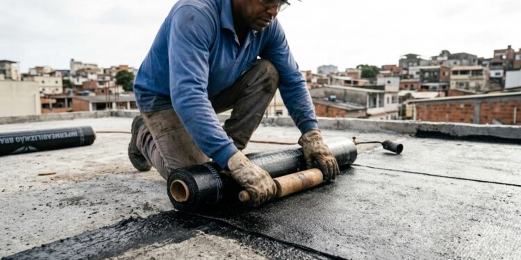 Quanto custa impermeabilizar uma laje de 60 metros quadrados com manta asfáltica, quanto tempo dura, e o que acontece com a estrutura se o morador deixar para fazer depois que a primeira infiltração já apareceu na sala
