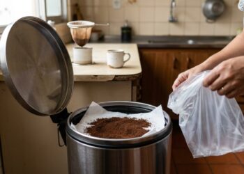 Por que colocar borra de café seca no fundo da lixeira pode ajudar a disfarçar odores desagradáveis