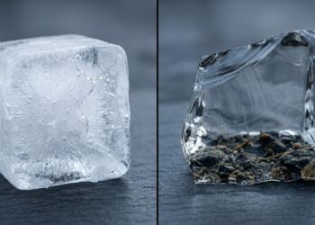 Por que o gelo da geladeira é branco e opaco mas o gelo do lago é transparente: a velocidade de congelamento aprisiona bolhas de ar de maneiras diferentes e isso afeta até a resistência do gelo