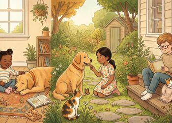 Convivência com animais estimula empatia infantil mas não garante aumento de autoestima - Imagem criada por inteligência artificial (ChatGPT / Olhar Digital)