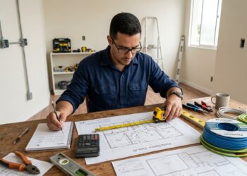 Como calcular quantos metros de fio você precisa para trocar a fiação da casa inteira sem sobrar rolo nem faltar no meio da obra: a regra dos eletricistas é medir cada trecho, somar 15% de folga e nunca emendar dentro do eletroduto