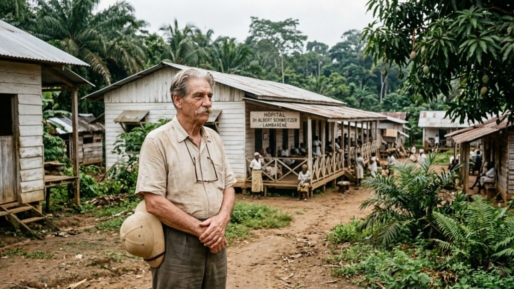 Albert Schweitzer, médico que largou tudo na Europa para abrir um hospital na selva africana: "O exemplo não é a melhor forma de ensinar, é a única", a frase do homem que trocou a fama pela floresta e ganhou o Nobel da Paz