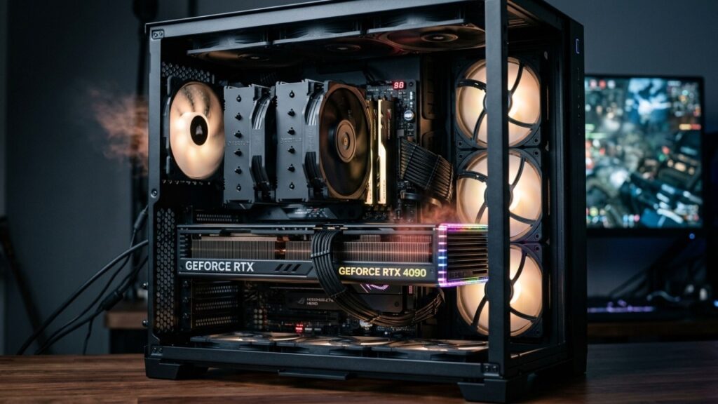 RTX 5090 e Core i9 transformavam o quarto em uma “fornalha”: jogador conecta um duto ao PC e joga o ar quente direto pela janela