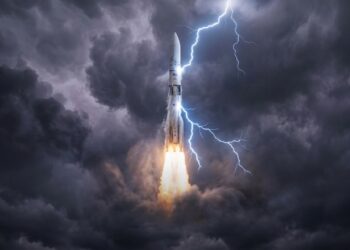 Um foguete que levava três astronautas à Lua foi atingido duas vezes por raios segundos depois da decolagem, praticamente todo o painel começou a acender e uma instrução que quase ninguém entendia, permitiu que a missão continuasse