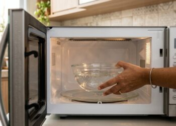 Por que deixar uma tigela com água dentro do micro-ondas antes de limpar pode facilitar a remoção da gordura
