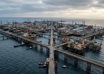 A plataforma de petróleo mais antiga do mundo virou uma cidade no mar ligada por mais de 200 km de pontes