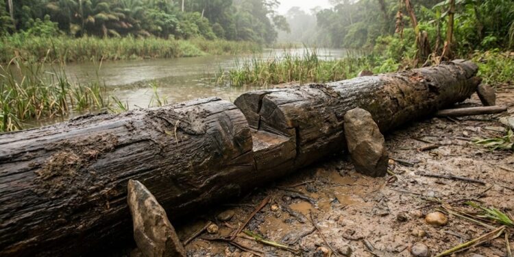 Dois troncos encaixados há 476 mil anos mudaram a ideia de quando nossos ancestrais começaram a construir