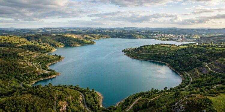 Espanha transformou uma mina de carvão com mais de 300 metros de profundidade em um lago artificial de 865 hectares