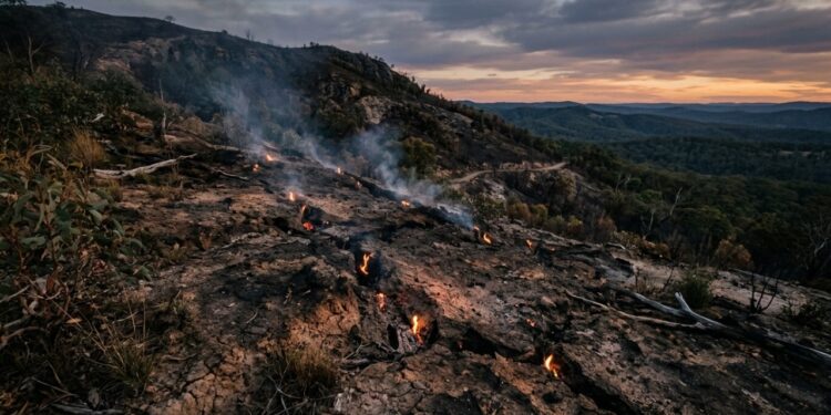 O incêndio mais lento do planeta arde sem parar há mais de 6 mil anos dentro de uma montanha na Austrália, os aborígenes locais conheciam o fogo antes de qualquer geólogo e usavam o calor da rocha para aquecer alimentos, e a fumaça que sai do chão até hoje confunde moradores novos que chamam os bombeiros achando que a mata está pegando fogo