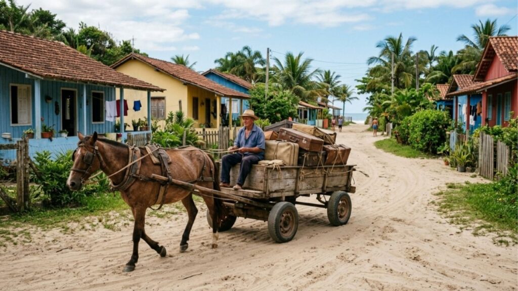 A ilha do litoral brasileiro onde carros são proibidos, a energia chega por cabo submarino e o transporte é feito por carroça