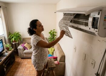 Técnico de ar-condicionado que atende 40 casas por mês diz que o aparelho para de gelar porque o filtro foi lavado com água quente, e revela a temperatura máxima que a peça aguenta sem entortar