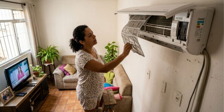 Técnico de ar-condicionado que atende 40 casas por mês diz que o aparelho para de gelar porque o filtro foi lavado com água quente, e revela a temperatura máxima que a peça aguenta sem entortar