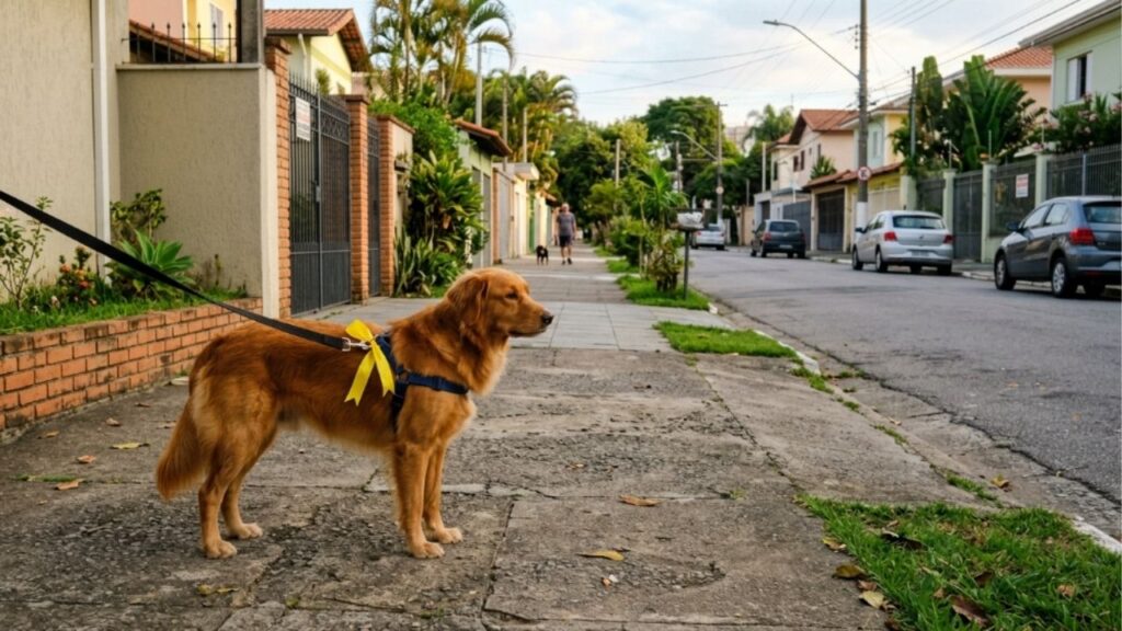 Fita amarela presa à coleira do cachorro: o que esse sinal quer dizer e qual deve ser a atitude de quem encontra o animal