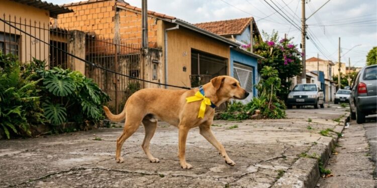 Fita amarela presa à coleira do cachorro: o que esse sinal quer dizer e qual deve ser a atitude de quem encontra o animal
