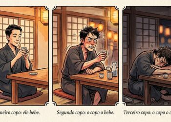 Provérbio japonês do dia: "A vida de um homem tem três copos: o primeiro ele bebe, o segundo bebe a ele e o terceiro o consome por inteiro" — um ditado que ensina sobre excesso e como devemos vigiar aquilo que começa como prazer