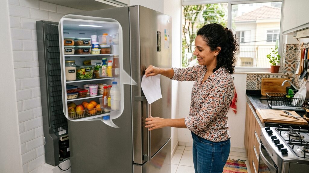 Especialistas em eficiência energética alertam: "Abrir a porta da geladeira muitas vezes ao dia aumenta sua conta de energia."