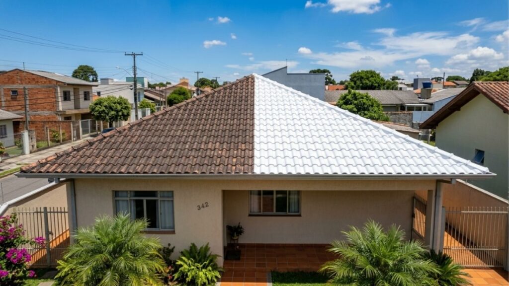 A gambiarra com telha branca e tinta refletiva que derruba até 5 °C dentro de casa e custa menos que um ventilador novo