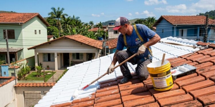 A gambiarra com telha branca e tinta refletiva que derruba até 5 °C dentro de casa e custa menos que um ventilador novo