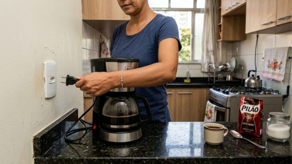 O aparelho que mais consome energia em standby não é a TV, é a cafeteira elétrica com jarra térmica, que mantém a resistência ligada por horas depois do café pronto, e pode adicionar até R$ 25 por mês na conta de luz sem o morador perceber