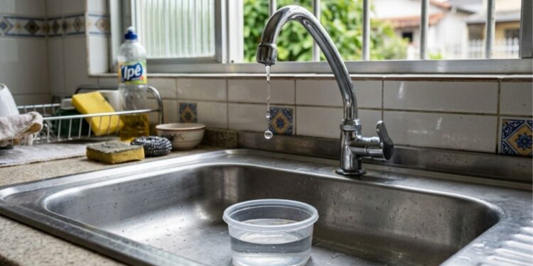 Quanto custa a torneira pingando que ninguém conserta: 46 litros de água por dia, 1.380 litros por mês, o suficiente para 9 descargas de caixa acoplada e o reparo é uma borracha de R$ 3 que qualquer pessoa troca em 10 minutos