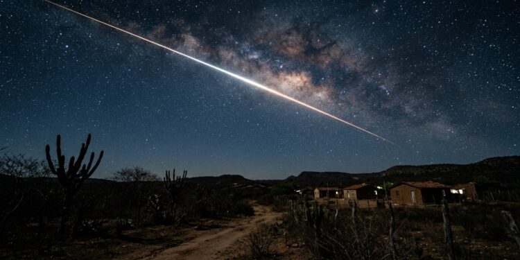 Meteoritos caíram sobre Santa Filomena e mobilizaram moradores, cientistas e colecionadores - Imagem criada por inteligência artificial (ChatGPT / Olhar Digital)