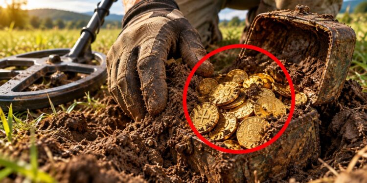 Amador com detector de metais encontra por acaso um tesouro de moedas de ouro escondido há séculos