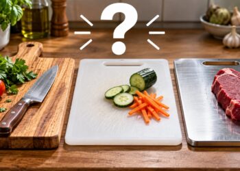 Qual tábua é melhor para utilizar na cozinha: madeira, plástico ou metal?