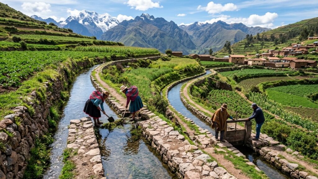 Provérbio quíchua dos Andes sobre o trabalho coletivo: "Hoje por ti, amanhã por mim", o sistema de mutirão que sustentou uma civilização inteira sem dinheiro e que ainda organiza colheita em aldeias do Peru