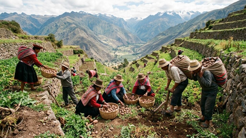 Provérbio quíchua dos Andes sobre o trabalho coletivo: "Hoje por ti, amanhã por mim", o sistema de mutirão que sustentou uma civilização inteira sem dinheiro e que ainda organiza colheita em aldeias do Peru