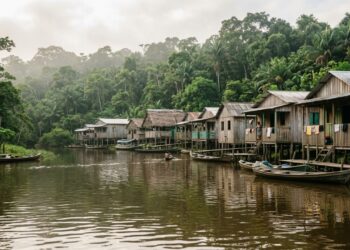 A comunidade do Amazonas onde o acesso depende dos rios, a energia ainda é limitada e a escola enfrenta o isolamento da floresta