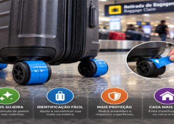 Colocar fita adesiva nas rodinhas da mala, por que cada vez mais viajantes estão fazendo isso