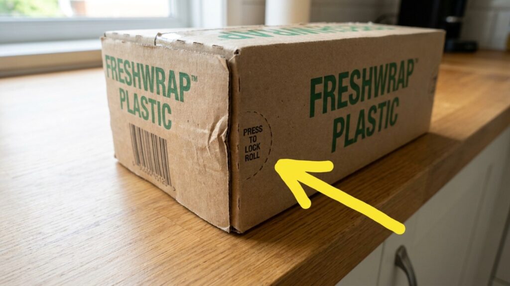 Para que serve a linha vermelha que aparece perto do fim do rolo de papel-alumínio e do plástico-filme, e por que quase ninguém usa a aba lateral da caixa