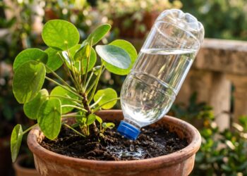 Como transformar uma garrafa PET em um regador que leva água direto à terra do vaso