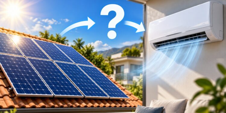 Quantos painéis solares são necessários para fazer um ar-condicionado inverter funcionar com energia solar?