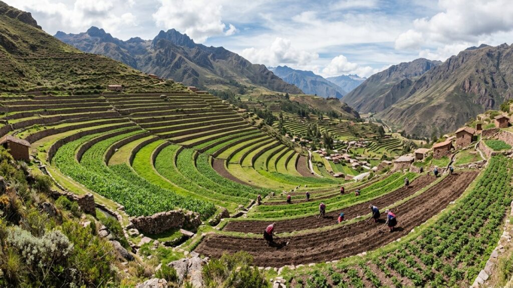 Provérbio quíchua dos Andes sobre o trabalho coletivo: "Hoje por ti, amanhã por mim", o sistema de mutirão que sustentou uma civilização inteira sem dinheiro e que ainda organiza colheita em aldeias do Peru