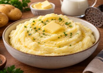 Cozinheiros concordam, o purê de batatas fica mais cremoso e saboroso quando elas são cozidas com casca em bastante água e amassadas à mão