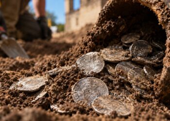 Obra para instalar esgoto encontra 285 moedas de prata a 50 cm do chão em Wettin, e documentos apontam para um dos homens mais ricos da cidade