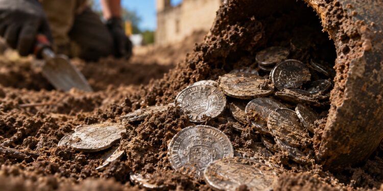Obra para instalar esgoto encontra 285 moedas de prata a 50 cm do chão em Wettin, e documentos apontam para um dos homens mais ricos da cidade